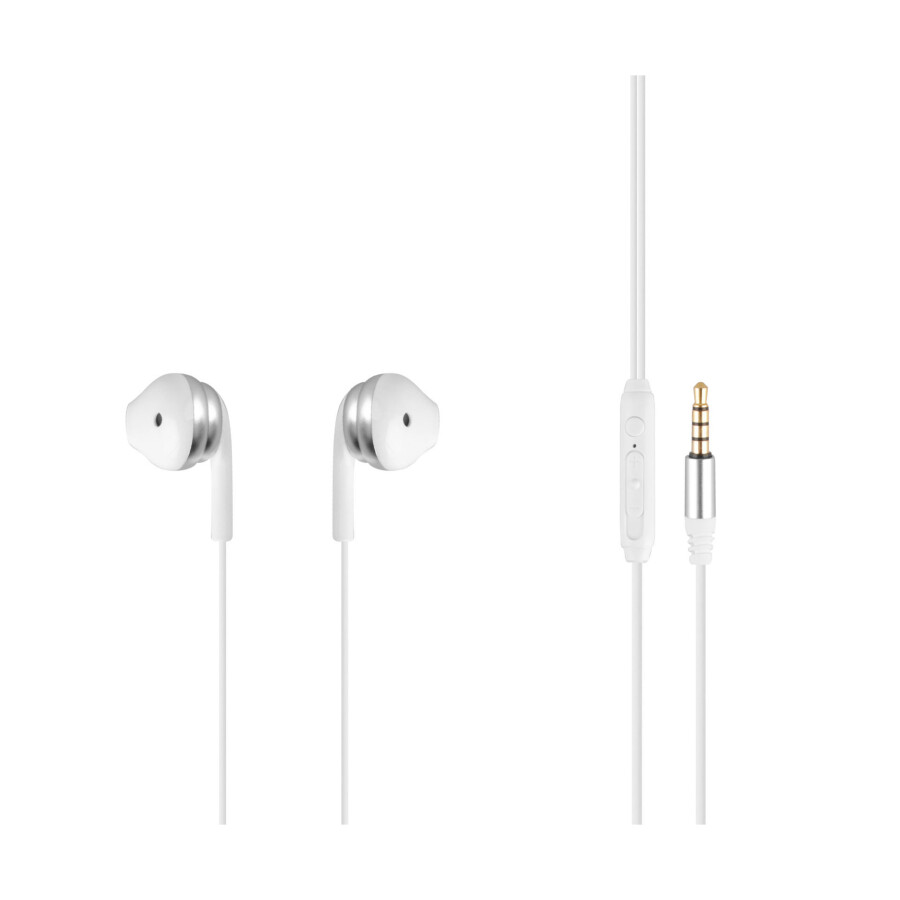 MF Product 0156 Mikrofonlu Kablolu Kulak İçi Kulaklık Beyaz-Gri - 1